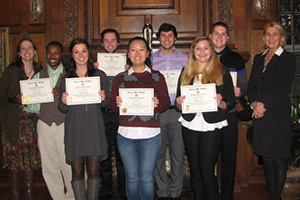 Initiates of the 2015 class of Delta Phi Alpha at the induction ceremony