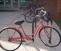 bikes on a bike rack