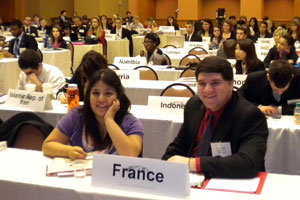 students at a Model UN event