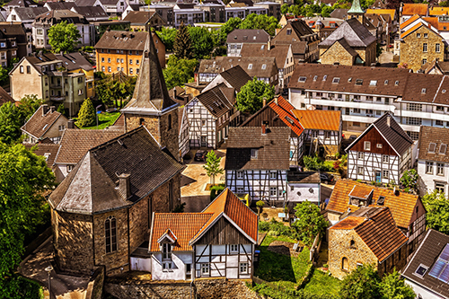 German town aerial photo