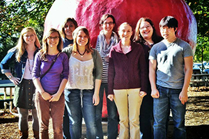 Students posed together outside