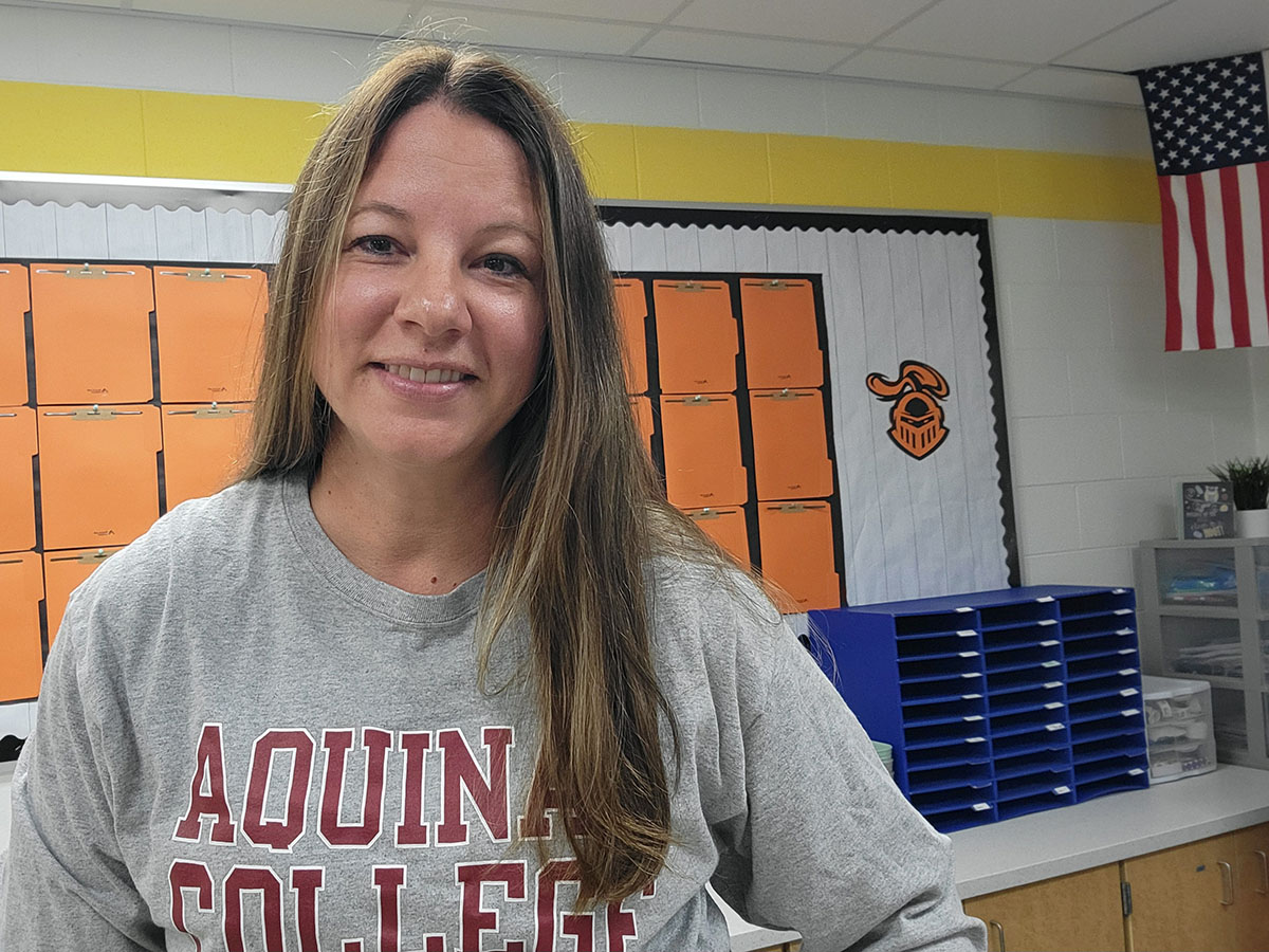 Traci in her classroom