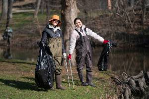 Students in waders